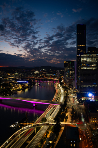 Brisbane by night - Australian Stock Image