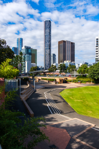 Brisbane CBD seen from Roma Street Parklands - Australian Stock Image