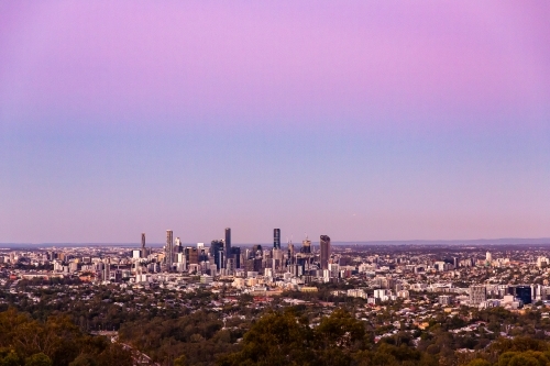 Brisbane in purple twilight
