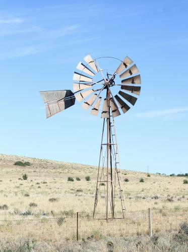 Broken Windmill in Country Setting