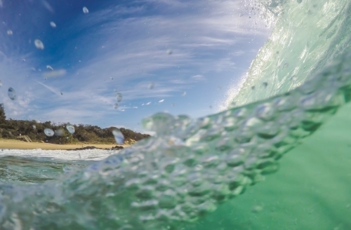 Passing by bubbles from the oceans waves - Australian Stock Image