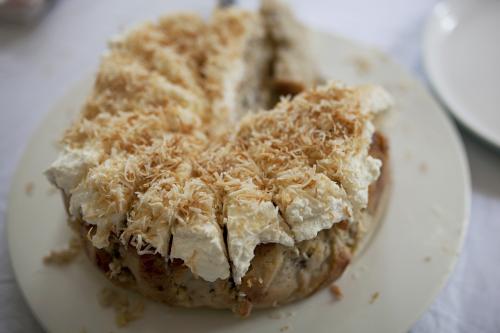 Cake cut in pieces - Australian Stock Image