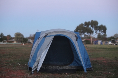 Camping tent at dusk