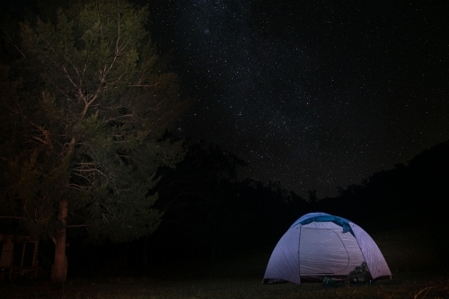 Camping under the stars - Australian Stock Image