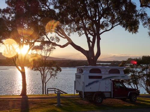 Camping Vehicle in Mallacoota - Australian Stock Image