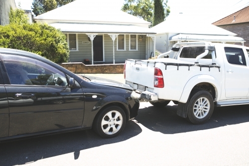 Car accident on urban street - Australian Stock Image