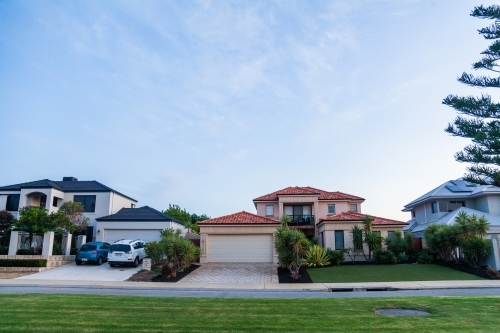 Car parked in driveway of home in Iluka Perth - Australian Stock Image