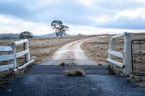 Cattle grid entrance to property - Australian Stock Image