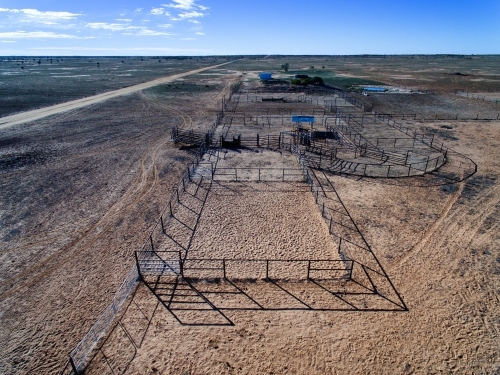 Cattle holding area - Australian Stock Image