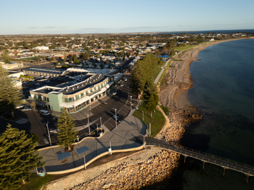 Ceduna jetty aerial view - Australian Stock Image
