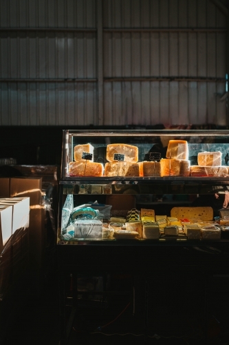 Cheese for sale at Flemington Farmers Market in Sydney