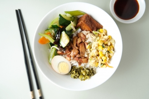 Chicken bento - Australian Stock Image