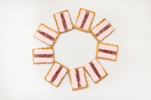 Cicle of Iced Vovo biscuits - Australian Stock Image