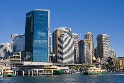 Circular Quay Sydney on a Bright Sunny Day - Australian Stock Image