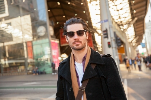City Commuter Walking from the Station - Australian Stock Image