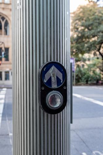 City Pedestrian Crossing Button - Australian Stock Image