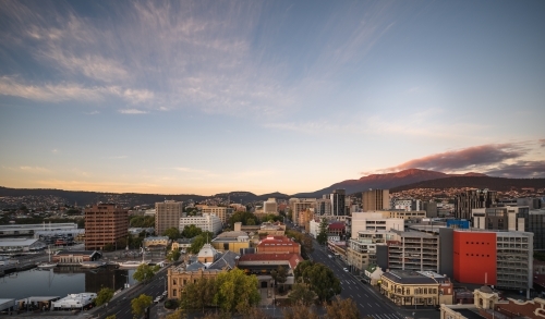City scape with tall shot and old buildings - Australian Stock Image