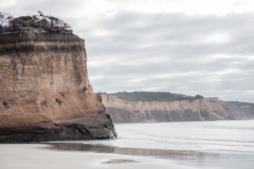 Cliffs and ocean on overcast day - Australian Stock Image