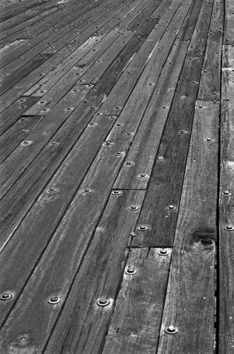 Close up of an old wooden road bridge - Australian Stock Image