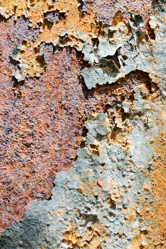 close up of flaking paint and rust - Australian Stock Image
