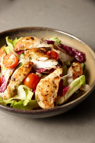 Close up of gourmet chicken ceasar salad - Australian Stock Image
