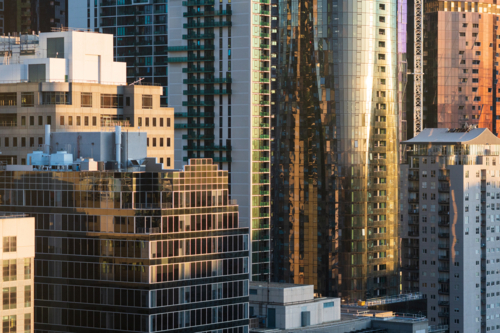 Close-up of Modern Architecture with Urban Texture and Light - Australian Stock Image