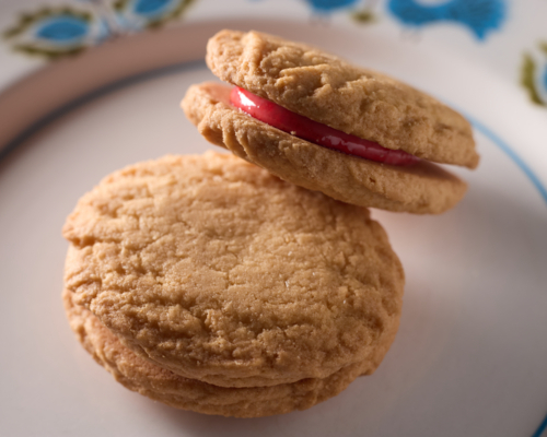 Close -up of Monte Carlo biscuits on a plate - Australian Stock Image
