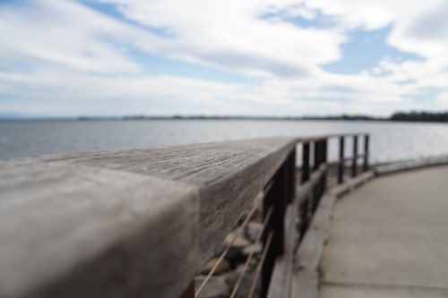 Close up of timber railing - Australian Stock Image