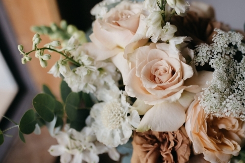Close up shot of a rose flower arrangement