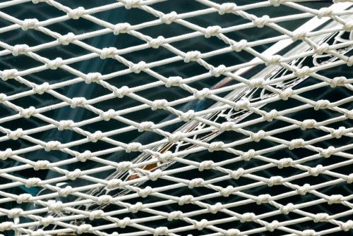 Close up view of netting used for swimming on a yacht - Australian Stock Image