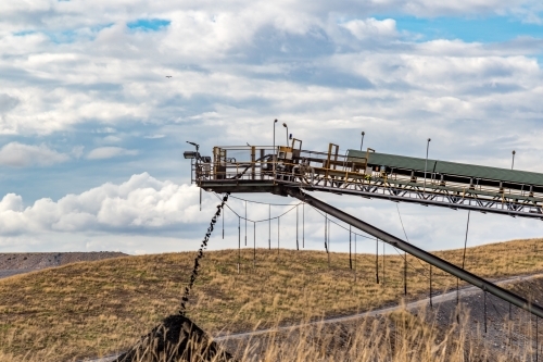 Coal mine conveyor and stockpile - Australian Stock Image