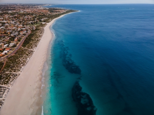 coastal aerial view of Mullaloo Beach, Perth