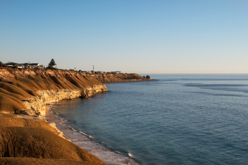 Coastal cliffs, Moana Beach, South Australia - Australian Stock Image