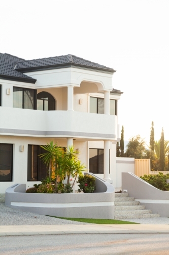 Coastal house on street in Iluka Perth - Australian Stock Image