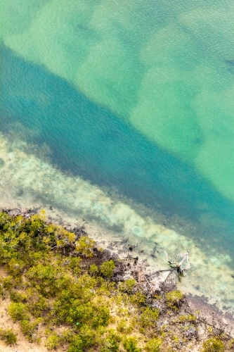 coastal land and water channel - Australian Stock Image