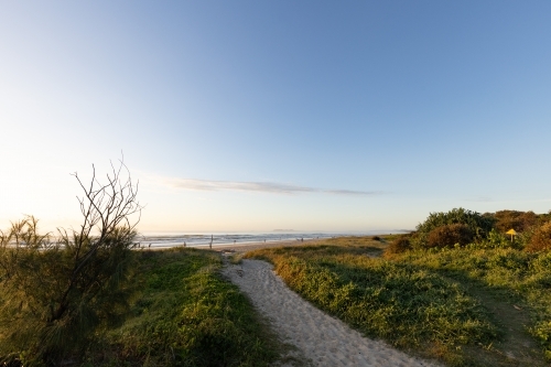 Coastal pathway leading to a sandy beach at Brunswick Heads - Australian Stock Image