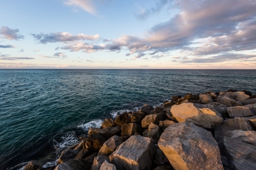 coastal rock wall - Australian Stock Image
