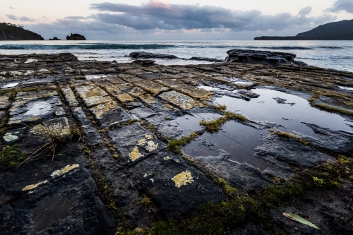 Coastal rocks at sunset - Australian Stock Image