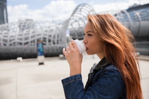 Coffee By Webb Bridge Melbourne - Australian Stock Image