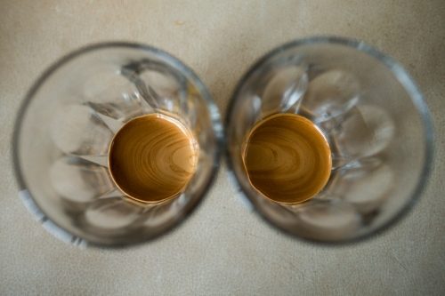 Coffee latte glasses identical