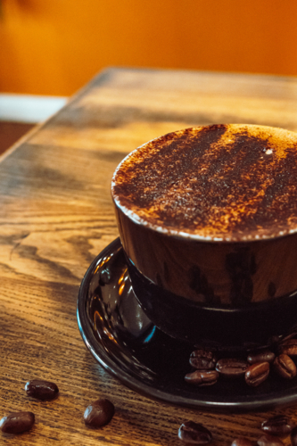 Coffee with Coffee beans - Australian Stock Image