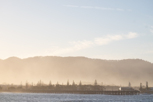 Coffs Harbour shoreline with jetty - Australian Stock Image