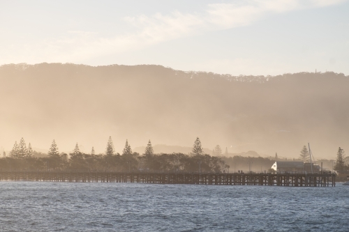 Coffs Harbour shoreline with jetty - Australian Stock Image