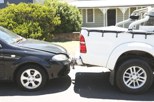Collision of two cars - Australian Stock Image