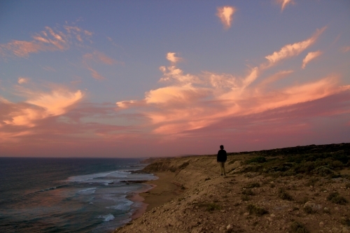Colour in the Clouds at Sunset - Australian Stock Image