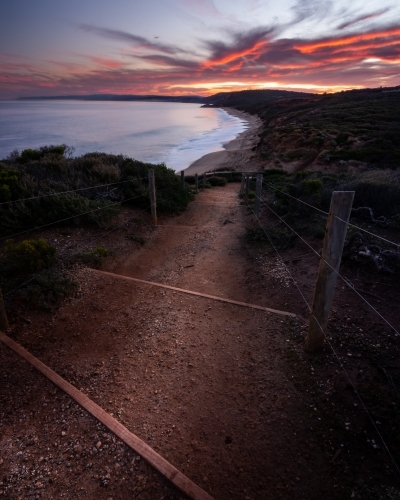 Colourful Sunset on the Great Ocean Road - Australian Stock Image