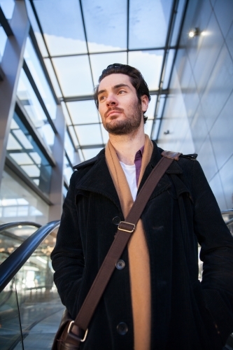 Commuter on His Way to Work - Australian Stock Image