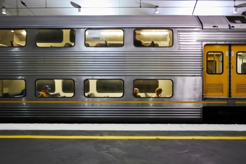 Commuters on  a Sydney train