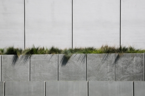 Concrete Panels with Landscaping - Australian Stock Image