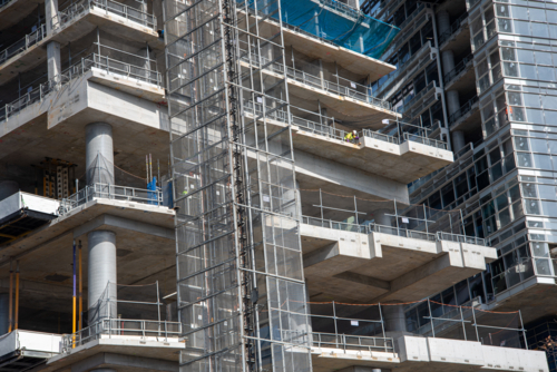 Construction on a high rise building - Australian Stock Image